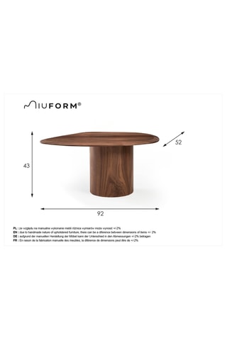 Table basse en noyer Miuf - 92 x 43 x 52 cm