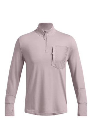 T-shirt manches longues Trail Run Quarter Zip - Rose pâle