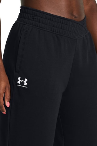 Pantalon polaire 7/8 taille haute Rival Terry Crop Wide Leg - Noir - Under Armour