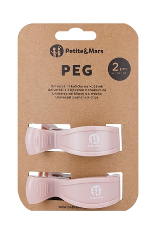 2 pinzas para silla de paseo - Rosa