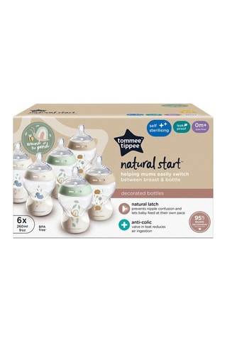 6 biberones sin BPA Deco - Desde recién nacido - 260 ml