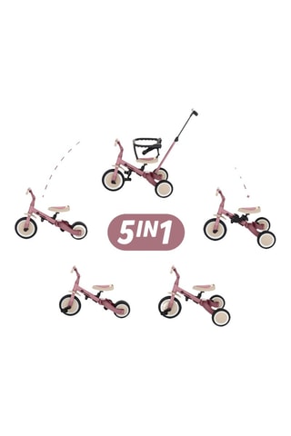 Triciclo multifunción - Rosa y crudo - Desde 18 meses - Hasta 25 kg