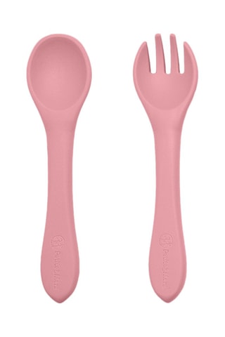 Juego de cubiertos de silicona Take&Match - Rosa - Desde 6 meses