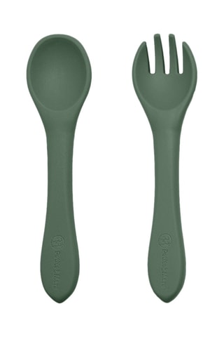 Juego de cubiertos de silicona Take&Match - Verde - Desde 6 meses