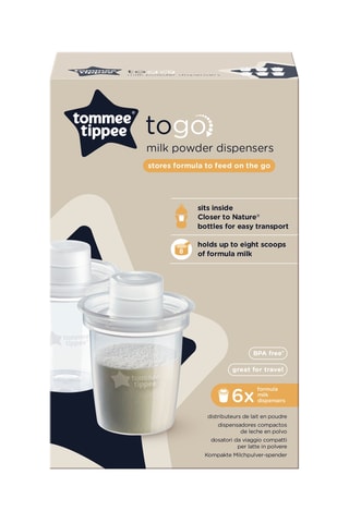 6 tarros para conservar la leche en polvo - Transparente