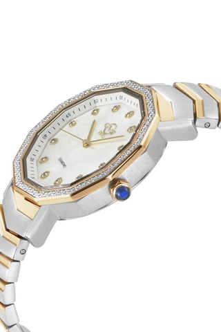 Montre à quartz en acier, nacre et diamants Spello II