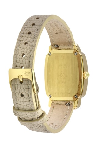 Montre à quartz en cuir, diamants et nacre Pavia