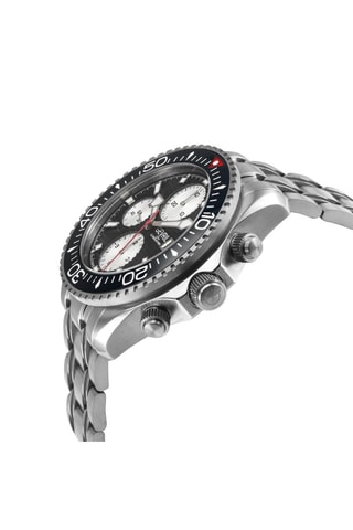 Montre automatique en acier Sellita SW500 Hudson Yards - Chronographe - Argenté et noir