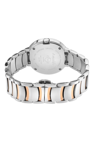 Montre à quartz en acier et diamants Amalfi