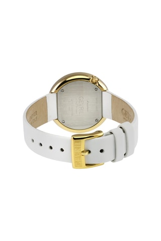 Montre à quartz Suisse en cuir - Blanc et doré