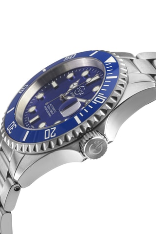 Montre automatique en acier - Argenté et bleu