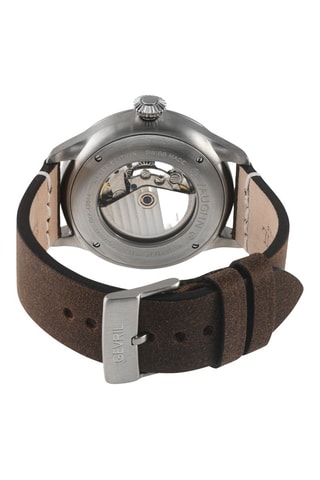 Montre automatique en cuir - Marron et argenté