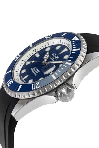 Montre automatique en caoutchouc - Noir et bleu