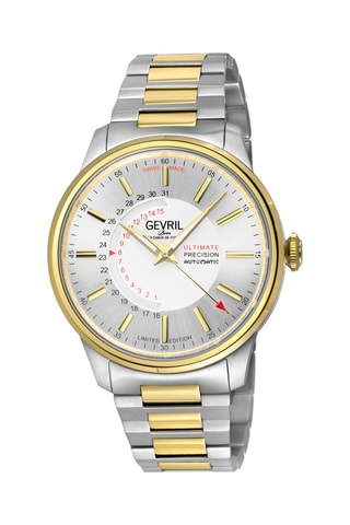 Montre automatique en acier Guggenheim Sellita SW200-1 - Argenté et doré