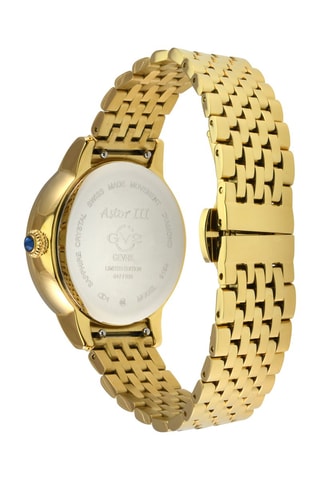 Montre à quartz en acier plaqué or jaune et diamants Astor III