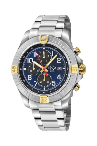 Montre à quartz en acier - Chronographe - Argenté