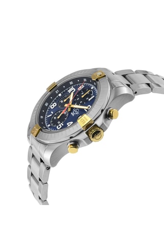 Montre à quartz en acier - Chronographe - Argenté