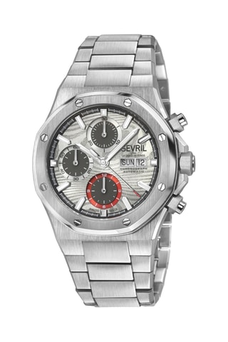 Montre automatique en acier - Chronographe - Argenté