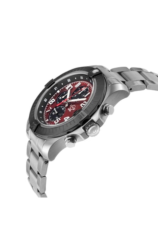 Montre à quartz en acier - Chronographe - Argenté et noir