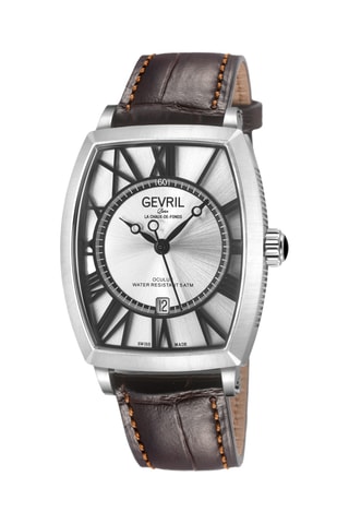 Montre automatique en cuir - Marron et argenté