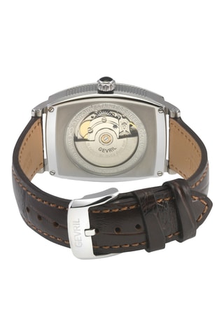 Montre automatique en cuir - Marron et argenté