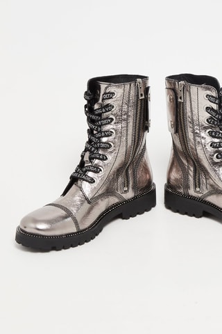 Bottines en cuir de veau - Argenté