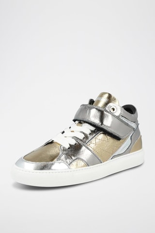 Baskets montantes en cuir - Argenté