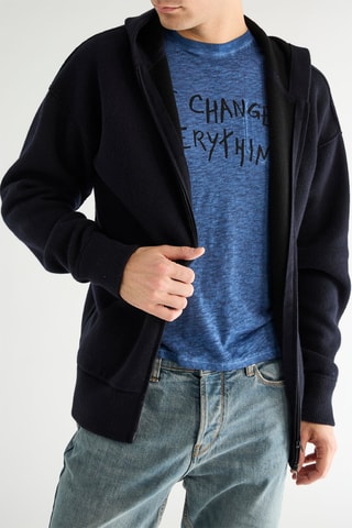 Gilet à capuche en cachemire - Noir