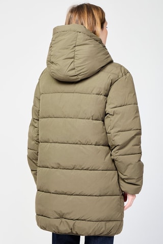 Doudoune longue à capuche - Kaki