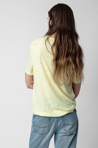 T-shirt en lin - Jaune chiné