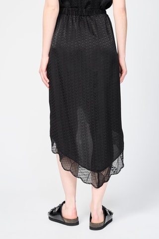 Jupe portefeuille en soie- Noir