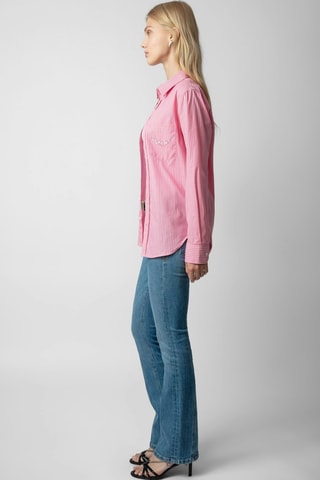 Chemisier en coton biologique - Rose