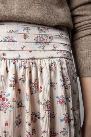 Jupe patineuse taille haute - Ecru