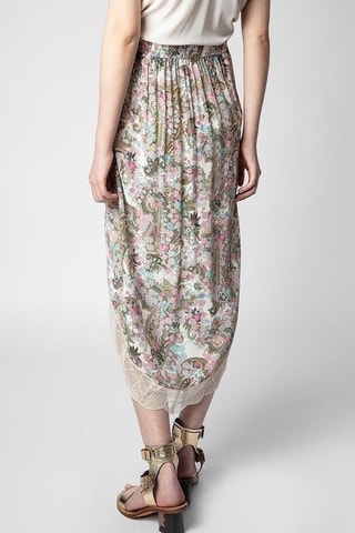 Jupe portefeuille - Blanc et kaki