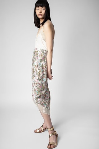 Jupe portefeuille - Blanc et kaki