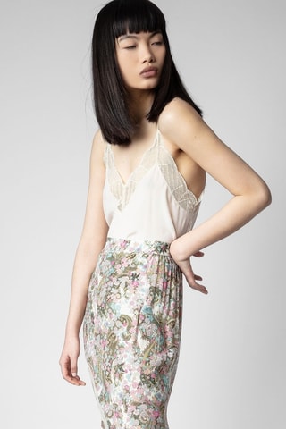 Jupe portefeuille - Blanc et kaki