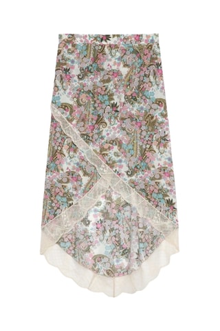 Jupe portefeuille - Blanc et kaki