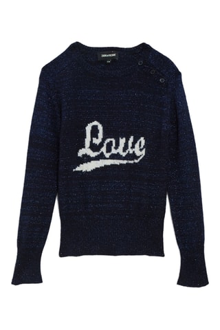 Pull en laine et mohair - Bleu marine
