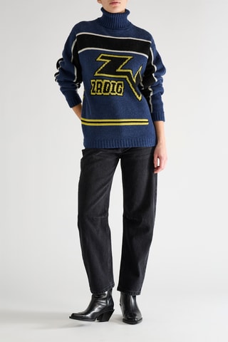 Pull en laine et cachemire - Bleu