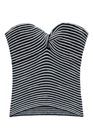 Top bustier en mérinos - Bleu marine