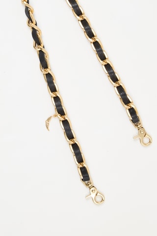 Bandoulière en cuir - Noir et Doré