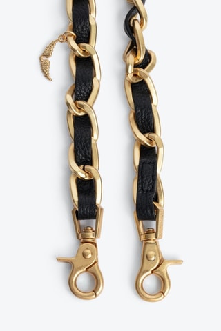 Bandoulière en cuir - Noir et Doré