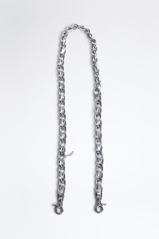 Bandoulière en cuir - Argenté