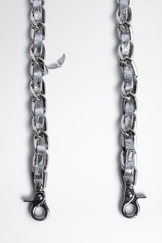 Bandoulière en cuir - Argenté