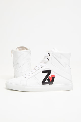 Baskets montantes en cuir - Blanc