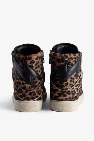 Baskets montantes en cuir - Marron