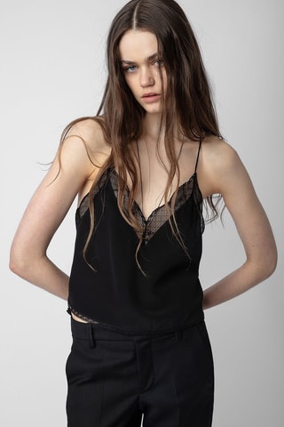 Caraco en soie - Noir