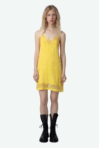 Robe droite en soie - Jaune