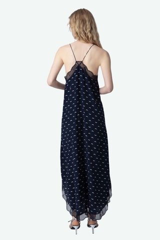 Robe longue en soie - Bleu marine