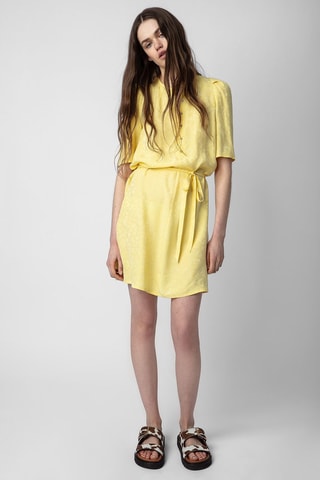 Robe patineuse en soie - Jaune